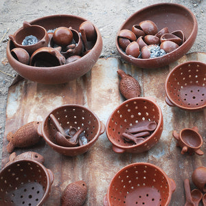 Pit Fired Clay Colander