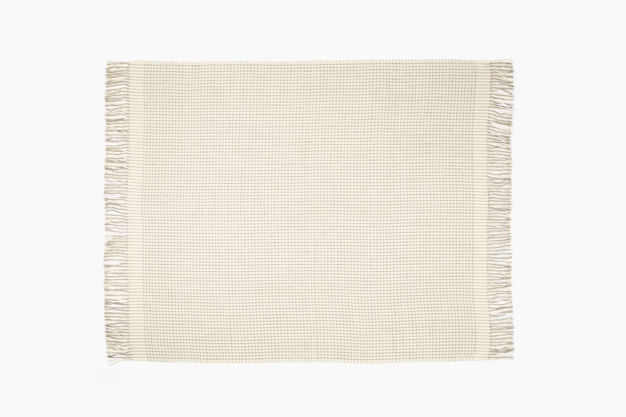 Alpaca Wool Throw | Gray & White Grid
