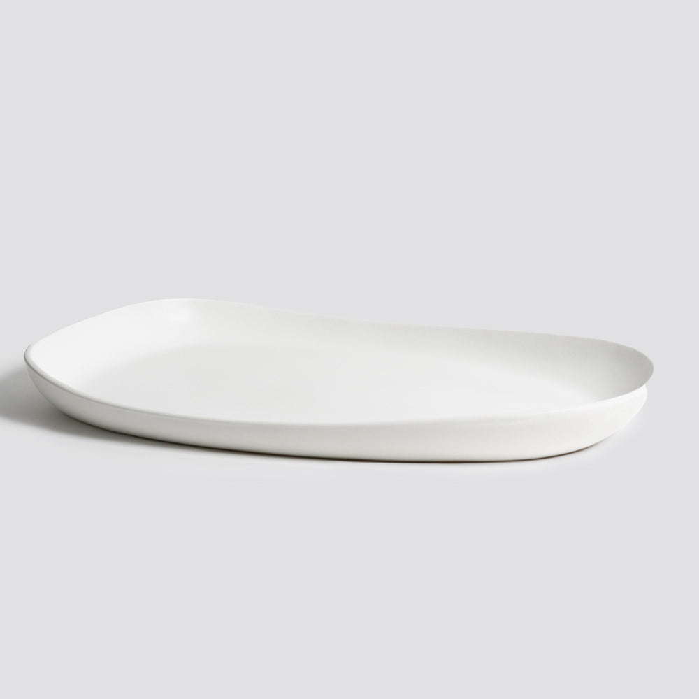Stoneware Long Serving Platter | Matte White